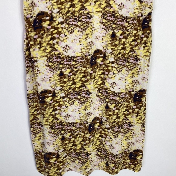 Equipment yellow abstract print sleeveless dress large - Picture 3 of 5